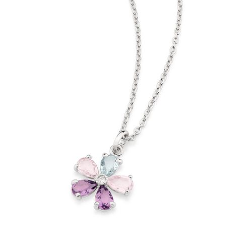 PINGENTE FLOR BANHADO A PLATINA