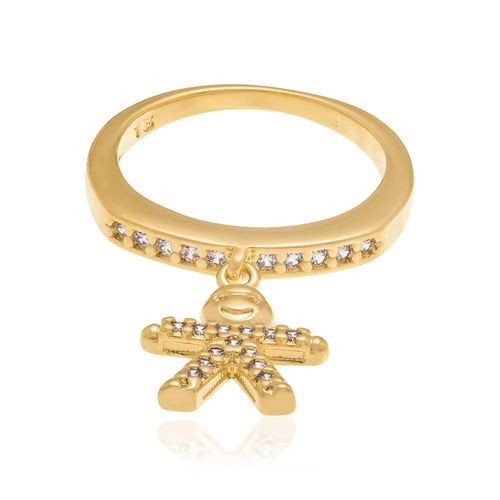 ANEL BANHADO A OURO 18K COM ZIRCÔNIAS