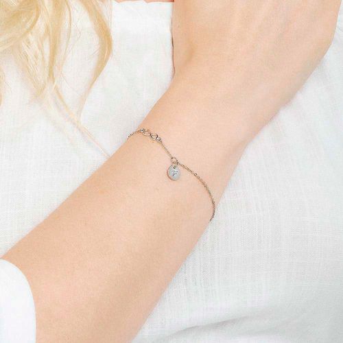 PULSEIRA INFINITO E LETRA BANHADA A PLATINA-LETRA F