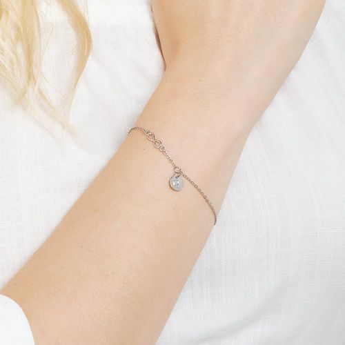 PULSEIRA INFINITO E LETRA BANHADA A PLATINA-LETRA Q