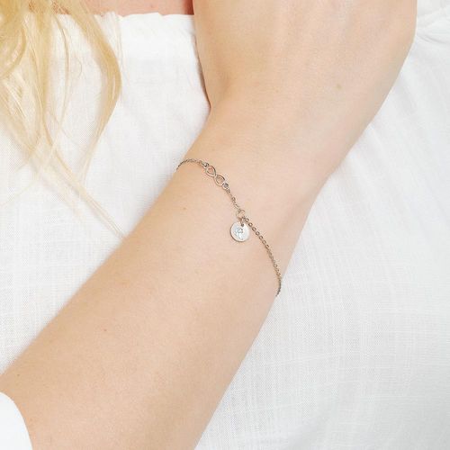 PULSEIRA INFINITO E LETRA BANHADA A PLATINA-LETRA R