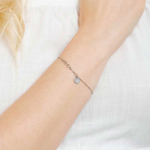 PULSEIRA INFINITO E LETRA BANHADA A PLATINA-LETRA I