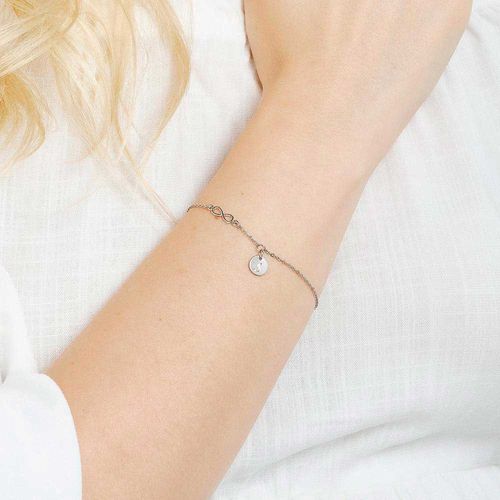 PULSEIRA INFINITO E LETRA BANHADA A PLATINA-LETRA S