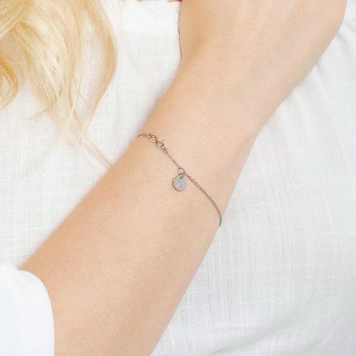 PULSEIRA INFINITO E LETRA BANHADA A PLATINA-LETRA U
