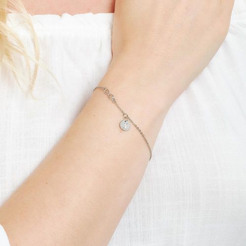 PULSEIRA INFINITO E LETRA BANHADA A PLATINA-LETRA X