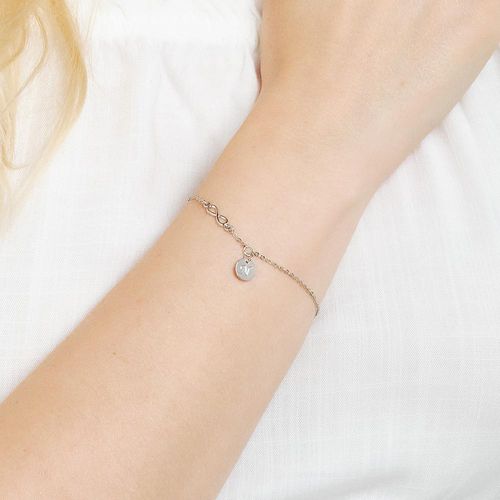 PULSEIRA INFINITO E LETRA BANHADA A PLATINA-LETRA N