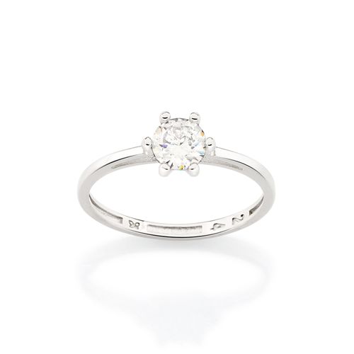 ANEL SOLITÁRIO BANHADO A PLATINA