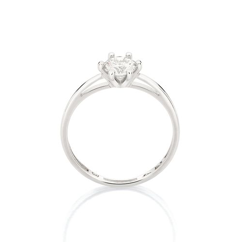 ANEL SOLITÁRIO BANHADO A PLATINA