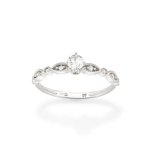 ANEL SOLITÁRIO BANHADO A PLATINA