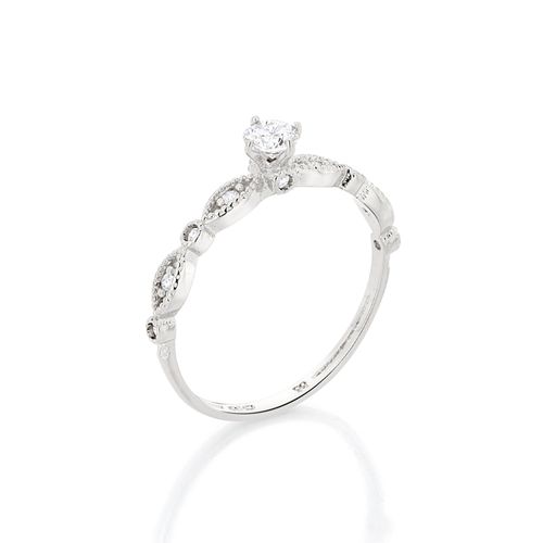 ANEL SOLITÁRIO BANHADO A PLATINA