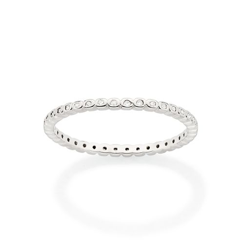 MEIA ALIANÇA BANHADA A PLATINA COM ZIRCÔNIAS