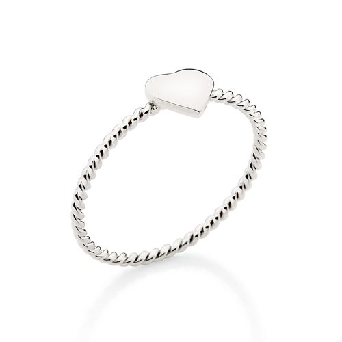 ANEL SKINNY CORAÇÃO BANHADO A PLATINA