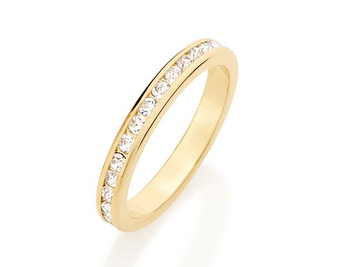 ALIANÇA BANHADO A OURO 18K COM CRISTAIS
