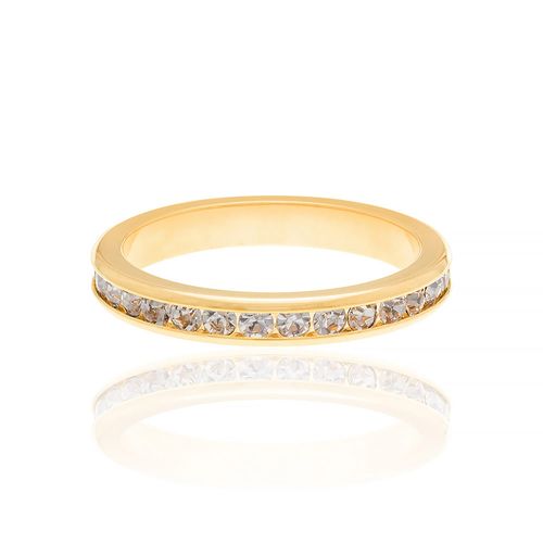 ALIANÇA BANHADO A OURO 18K COM CRISTAIS