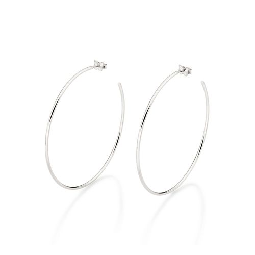 BRINCO MEIA ARGOLA BANHADO A PLATINA