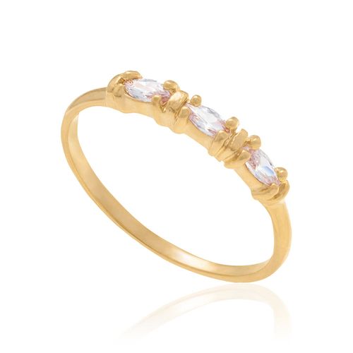 MEIA ALIANÇA BANHADO A OURO 18K COM ZIRCÔNIAS