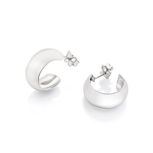 BRINCO MEIA ARGOLA BANHADO A PLATINA