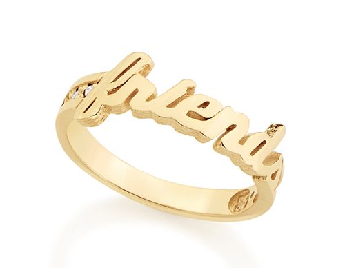 ANEL BANHADO A OURO 18K COM ESCRITA FRIENDS