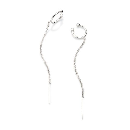 BRINCO EAR CUFF COM PIERCING DE PRESSÃO BANHADO A PLATINA