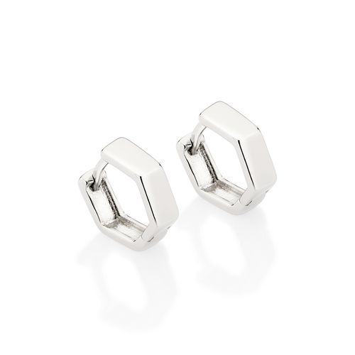 BRINCO ARGOLA SEXTAVADA BANHADO A PLATINA