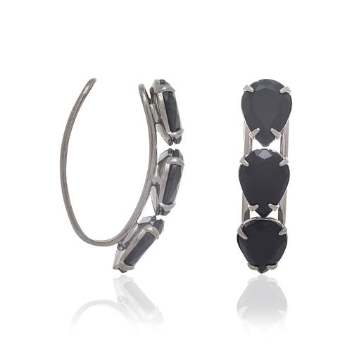 BRINCO PIERCING DE PRESSÃO BANHADO A RHODIUM NEGRO