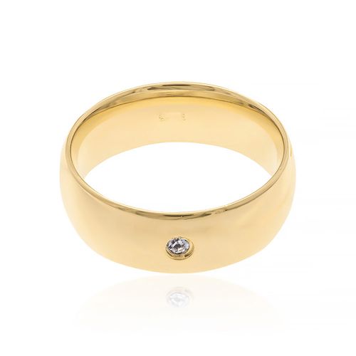 ALIANÇA BANHADA A OURO 18K COM ZIRCÔNIA