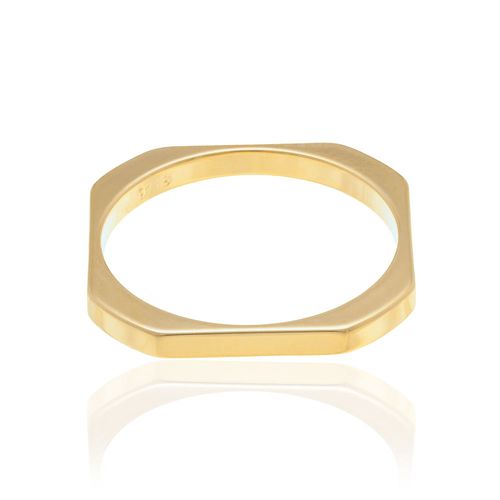 ALIANÇA QUADRADA BANHADA A OURO 18K