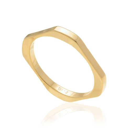 ALIANÇA QUADRADA BANHADA A OURO 18K