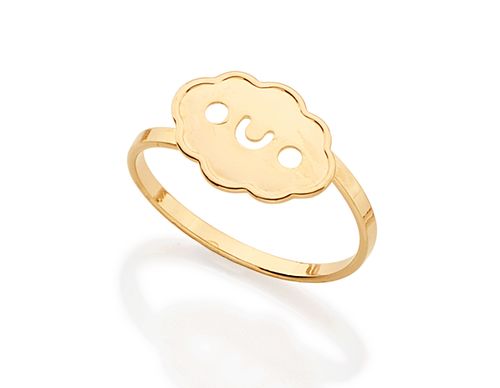 ANEL INFANTIL BANHADO A OURO 18K