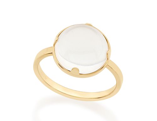 ANEL SOLITÁRIO BANHADO A OURO 18K