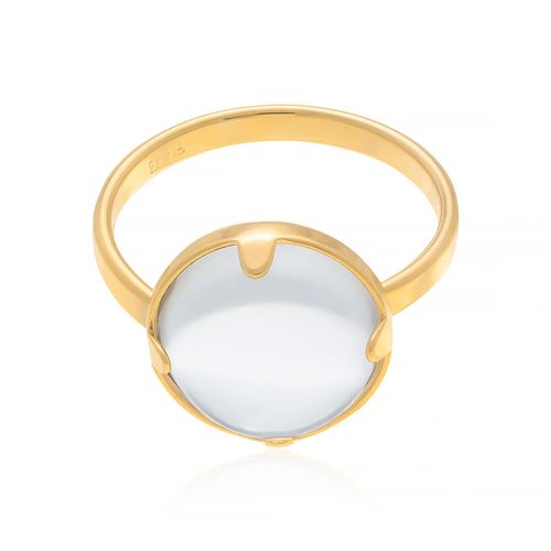 ANEL SOLITÁRIO BANHADO A OURO 18K