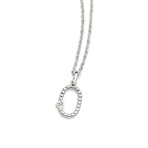 PINGENTE LETRA COM CORAÇÃO BANHADO A PLATINA-LETRA O