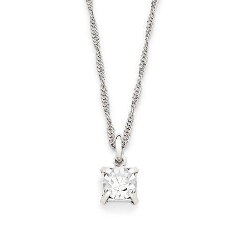 PINGENTE SOLITÁRIO BANHADO A PLATINA