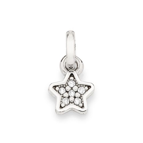 PINGENTE ESTRELA BANHADO A PLATINA COM ZIRCÔNIAS