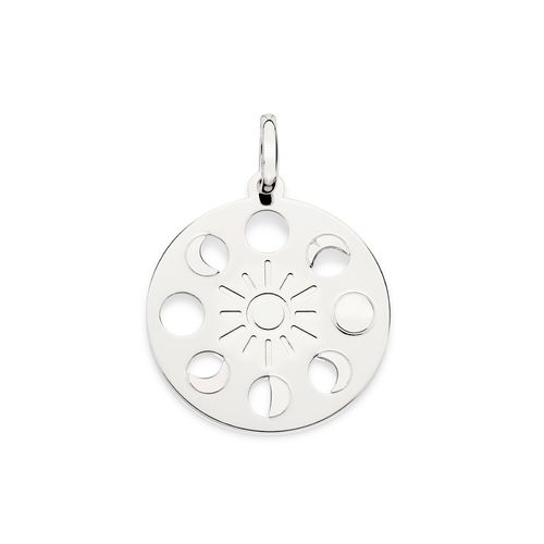 MEDALHA FASES DA LUA BANHADA A PLATINA