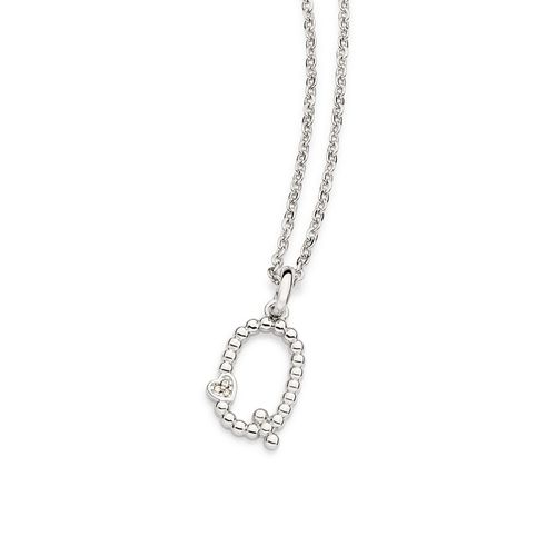 PINGENTE LETRA COM CORAÇÃO BANHADO A PLATINA-LETRA Q