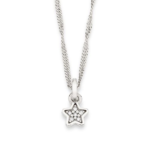 PINGENTE ESTRELA BANHADO A PLATINA COM ZIRCÔNIAS