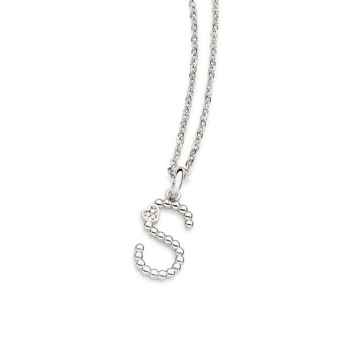 PINGENTE LETRA COM CORAÇÃO BANHADO A PLATINA-LETRA S