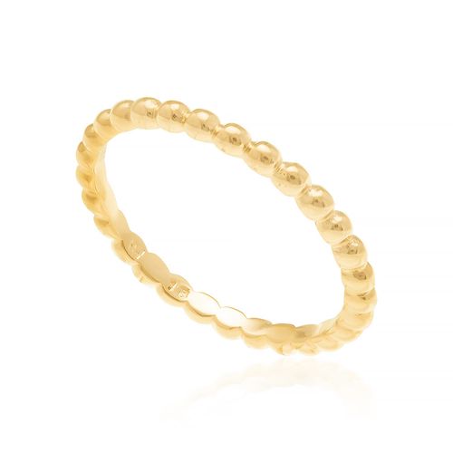 ALIANÇA BANHADA A OURO 18K COM ARO FORMADO POR ESFERAS