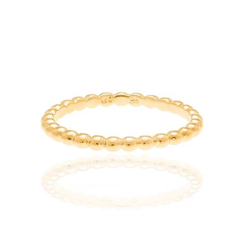 ALIANÇA BANHADA A OURO 18K COM ARO FORMADO POR ESFERAS