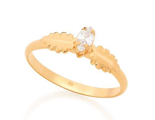 ANEL SOLITÁRIO BANHADO A OURO 18K COM ZIRCÔNIA