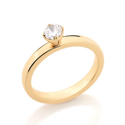 ANEL SOLITÁRIO BANHADO A OURO 18K COM ZIRCÔNIA