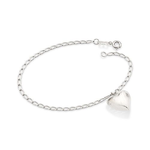PULSEIRA COM PINGENTE CORAÇÃO BANHADA A PLATINA