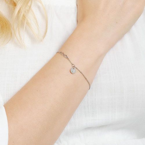 PULSEIRA INFINITO E LETRA BANHADA A PLATINA-LETRA A