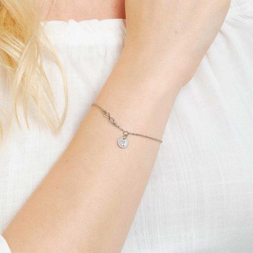 PULSEIRA INFINITO E LETRA BANHADA A PLATINA-LETRA B