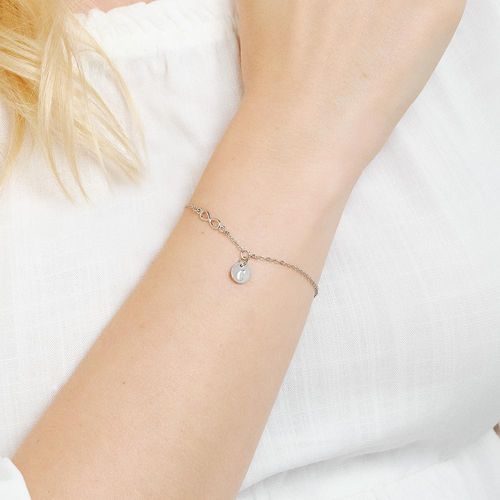 PULSEIRA INFINITO E LETRA BANHADA A PLATINA-LETRA C
