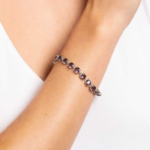 PULSEIRA BANHADA A PLATINA COM CRISTAIS