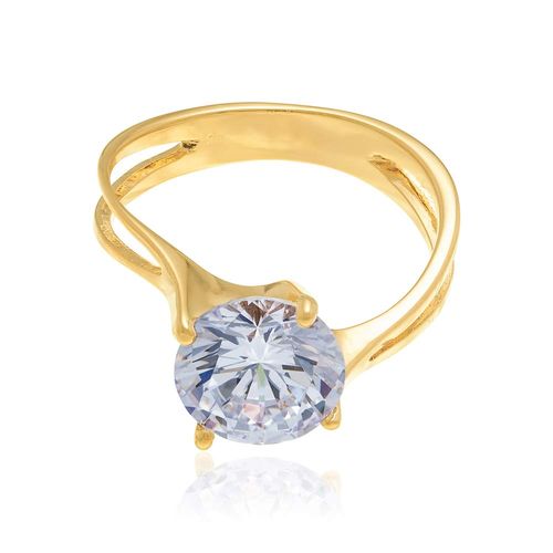 ANEL BANHADO A OURO 18K COM ZIRCÔNIA