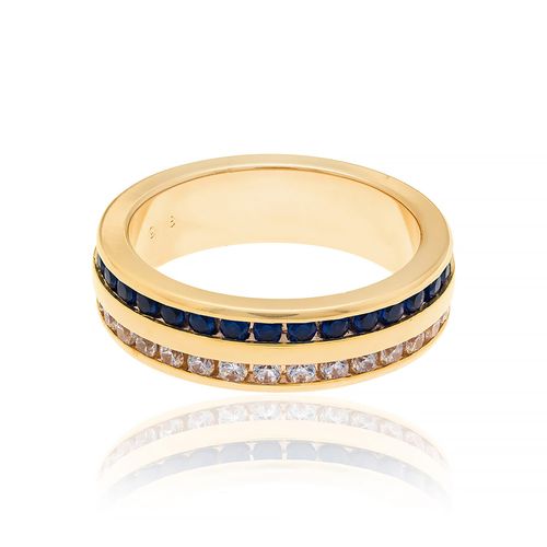 ALIANÇA BANHADA A OURO 18K ZIRCÔNIAS