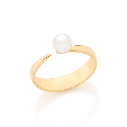 ANEL AJUSTÁVEL BANHADO A OURO 18K COM PÉROLA